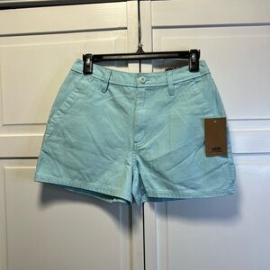 NWT Vans Ground Work Canvas Carpenter Shorts Size Women’s 26 Color Aqua Blue